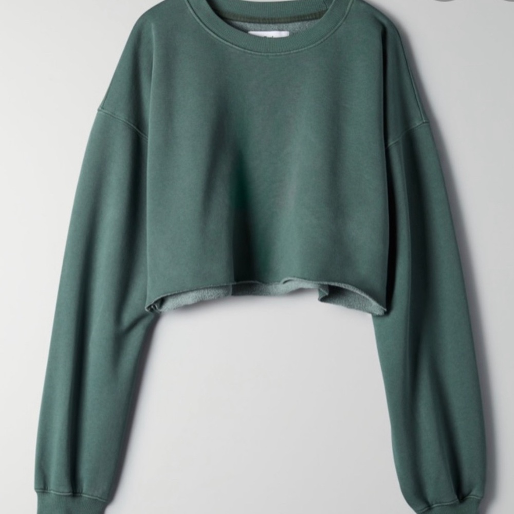 Aritzia TNA Cozy Af cropped sweatshirt forest green